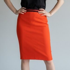 Sandra Angelozzi Red Midi Pencil Skirt